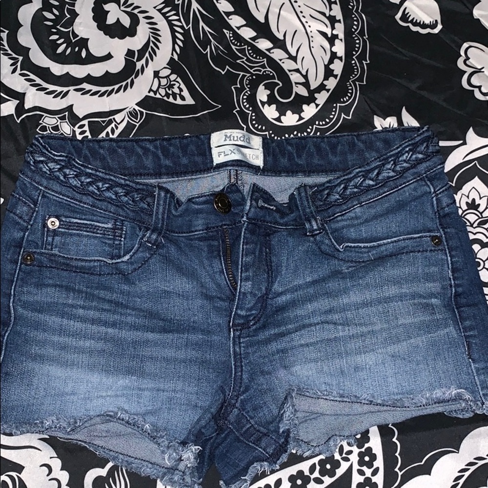 Juniors' Mudd Low Rise Denim Shortie Shorts